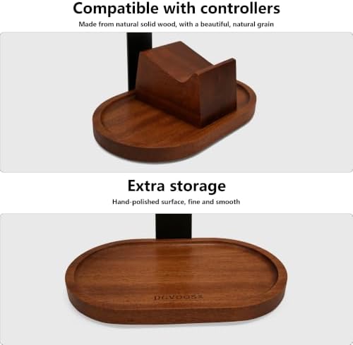 Wooden Headphone Stand for Desk,Controller Stand for Desk with Storage Base - Image 5