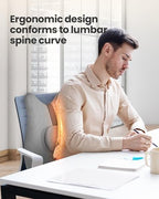 CILI Back Lumbar Support Pillow for Office Chair, Desk Chair Lumbar Back Support with Massage & Heating Function, Memory Foam Lumbar Pillow for Home Office Use - Image 2