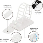 50Pcs Adhesive Cable Management Clips with 50Pcs Zip Ties, Adjustable Nylon Cable Strap Ties Wire Clips Clamps Organizer, Extra Screw & Hole - 3.55 Inch White - Image 3