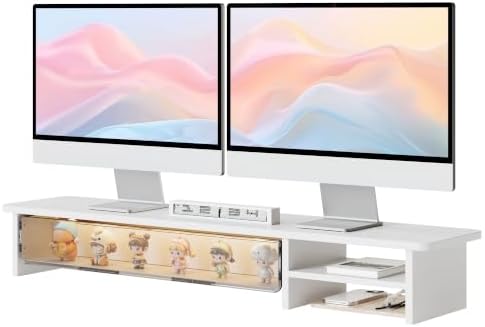 Fenge Monitor Stand with Acrylic Display Drawer for Figures & Collectibles by Fenge