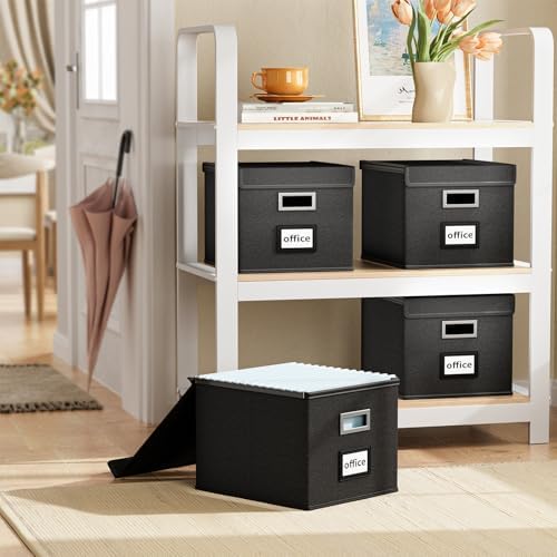 File Organizer Box with Lids, Collapsible File Folder Organizer - Image 2