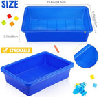 Sintuff 24 Pcs Classroom Paper Tray, Stackable Letter Size Bin, Blue - Image 3