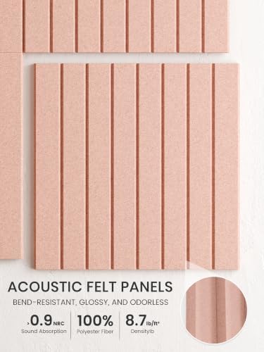 Bumusty 48"x 36" Large Felt Bulletin Board Tiles, Pink - Image 3