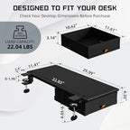 ETHU Desk Extender Tray with Storage Drawer, 25.6x11.4, Black - Image 4
