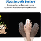 Large Gaming Mouse Pad, Keyboard Wrist Rest pad + Mouse Wrist pad + Coaster Set Extended Waterproof Non-Slip Table mat Suitable for Home Office Learning Games - Sunflower and Sloth - Image 3
