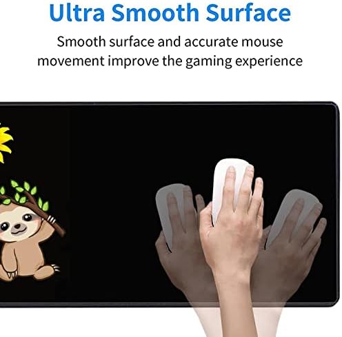Large Gaming Mouse Pad, Keyboard Wrist Rest pad + Mouse Wrist pad + Coaster Set Extended Waterproof Non-Slip Table mat Suitable for Home Office Learning Games - Sunflower and Sloth - Image 3
