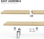 Fenge 39.4” Dual Monitor Stand with Height Adjustable Legs, Oak - Image 2