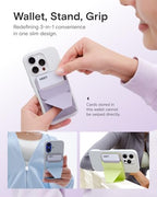 MOFT Magnetic Wallet Stand Compatible with iPhone 16/15/14/13/12 Series, Angle Adjustment & Magsafe Compatible MOVAS Phone Stand, Soothing Mist - Image 3