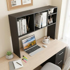 Tangkula Desktop Bookshelf, Countertop Storage Hutch with 4 Shelves for Computer Desk, Desktop 2-Tier Display Rack, Multipurpose Wood Desk Hutch Storage Organizer for Dorm Office Home (Black) - Image 5