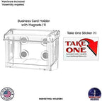 Marketing Holders 2 Pack Magnetic Outdoor Business Card Holder Metal Mount Mobile Marketing with Hinged Lid and Take One Sticker Clear Acrylic Card Box - Image 3