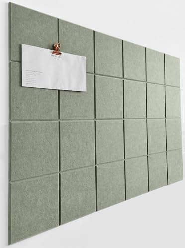 Cork Board 24 x36 Alternative - 6 Pack Felt Wall Tiles with Safe Removable Adhesive Tabs, Cork Boards for Walls Cork Board for Home Office Pin Board Tack Board - Sage by DesignerManufacturerofInnovativeBulletinBoardSolutionsforHomeOffice