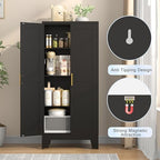 GAIOUS 61.02" Kitchen Pantry Cabinet, Black Metal Pantry Storage Cabinet - Image 5