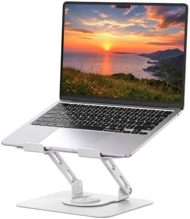 SOUNDANCE 360 Rotating Laptop Stand, Adjustable Riser,10-17",White by Soundance