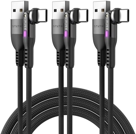 Statik PowerPivot 90° USB-A to USB-C Right Angle Cable, 12W by Statik