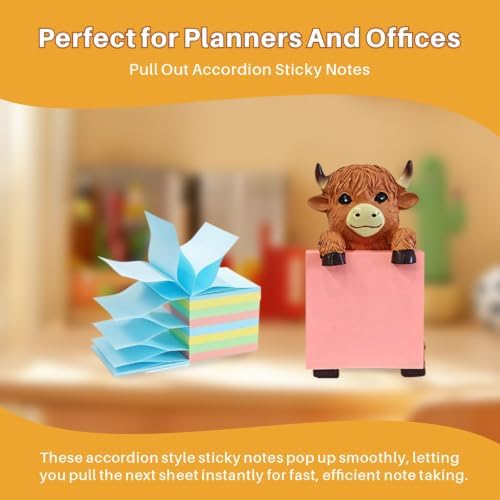 Highland Cow Pop Up Sticky Notes Holder,Handmade Resin Desk Decor - Image 4