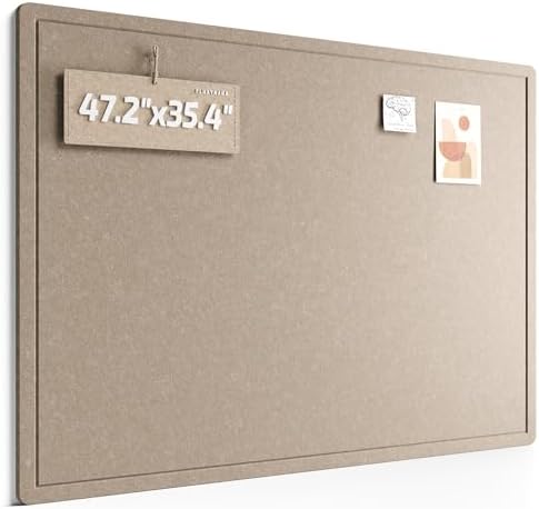 Fluxynara 47.2" x 35.4" Large Bulletin Board, Taupe by FLUXYNARA