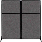 Versare Workstation Partition | Portable Wall Divider | Modern Office Cubicle | Free Standing Privacy Screen | Flexible Work Space | 66" x 70" Charcoal Gray Fabric Panels by VERSARE