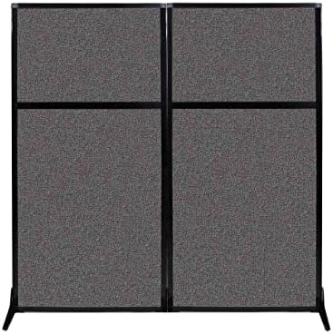 Versare Workstation Partition | Portable Wall Divider | Modern Office Cubicle | Free Standing Privacy Screen | Flexible Work Space | 66" x 70" Charcoal Gray Fabric Panels by VERSARE
