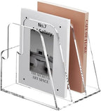 SANRUI Clear Acrylic Magazine File Holder Vertical Desk Organizer 3-Slot by SANRUI