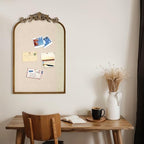 Wonderjune Linen Display Pinboard, Arch, 19" X 31", Antique Gold - Image 4