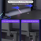 Clamp On Desk Organizer Shelf, BLACK Desk Extender Pegboard Workstation,Computer Desk Accessories for Office, Privacy Panel for Gaming Desk,23.6/31.4/39.3in Desktop Shelving System (100cm/39.3in) - Image 7