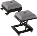 VECELO Foot Rest Under Desk at Work, Height Adjustable Rolling Foot Stool Set of 2 with Wheels, Cushioned Seat for Living Room, Bedroom, Home Office, Grey by VECELO
