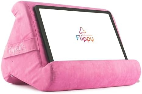 Flippy Original Tablet Pillow Stand & iPad Holder, Gift for Book Lovers & Readers, Multi-Angle Stand with Storage for Lap, Desk & Bed, Compatible with Kindle, Fire, iPad & Samsung, in the Pink Baby by Flippy