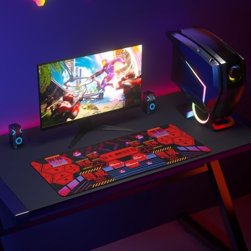Mouse pad - Evangelion NERV-Inspired Alert UI Design, Large 35.4"x15.7" - Image 2
