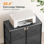 VINGLI Drawer File Cabinet Rolling Mobile Under Desk with Wheels, Fabric Drawers Printer Stand for Home Office, Fits Letter Size (Black, 4 Drawers) - Image 7