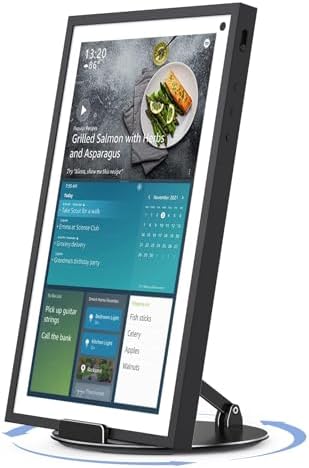 Almoz Swivel and Tilt Stand for Echo Show 15, Aluminum Stand for Show 15.6" Smart Display and Up to 18" iPad/Tablets, with 360 Degree Rotating Base, Viewing Angle Adjustable, No Need Mounting (Black) by Almoz