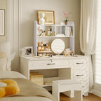 37" Wooden 3-Tier Desktop Bookshelf, White - Image 3