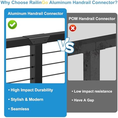 Aluminum Cable Railing Handrail Connector, Straight Sleeve - Image 4