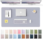 YSAGi Leather Desk Pad Protector, Office Desk Mat, Large Mouse Pad, Non-Slip PU Leather Desk Blotter, Laptop Desk Pad, Waterproof Desk Writing Pad for Office and Home (Soft Lavender,47.2" x 23.6") by YSAGi