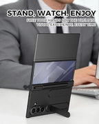 NINKI S Pen for Samsung Galaxy Z Trifold Case with Card Holder & Finger Strap,Shockproof Hinge Screen Protector + Wallet + Stand Handle Grip for Galaxy Z Trifold Phone Case with S Pen Holder Men Black - Image 2