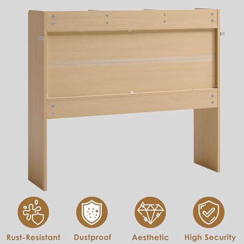 Nromant Desktop Bookshelf, Wooden Desk Storage Hutch with 5 Shelves, 3-Tier Desktop Display Organizer Rack for Office Home (Natural, 5 Shelves B) - Image 7