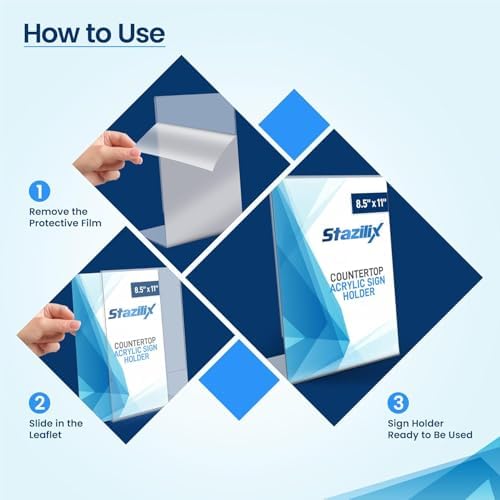 Clear Plexiglass Sign Holder 8.5 x 11, 50 Pack, For Display Paper - Image 5
