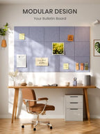 Bumusty 48"x 36" Large Felt Bulletin Board Tiles, Lavender - Image 7