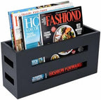 Magazine File Holder, Standing Wooden Magazine Rack, Desk Folder Organizer for Office & Bathroom-Black by Unknown
