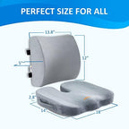 SAIREIDER Lumbar Support Pillow and Office Chair Cushion, Memory Foam Car Seat Cushions Back Support Pillows, Reduce Pressure On Tailbone and Sciatic Nerve, Relieve Pain of Back and Lumbar(Grey) - Image 6