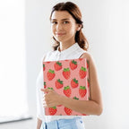 JIPONI 3 Ring Binder Strawberrys Pink Background 1 Inch Round Binders for Men Women Students, Cute File Organizer for Office School, 2 pcs - Image 5