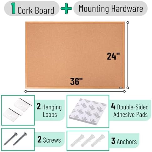 Mr. Pen- Cork Board, 24”x36”, Bulletin Board, Cork Bulletin Board - Image 2