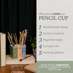 Steel Mill & Co. Book Stack Shaped Ceramic Desk Pot, Jane Austen Books - Image 6