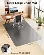 Blvornl Ultra Large Office Chair Mat for Hardwood Floor, Rolling Chair Mat for Hard Wood, Large Anti-Slip Hard Floor Protector, Heavy Duty Computer Desk Rug for Office and Home 50"*63" Grey - Image 2