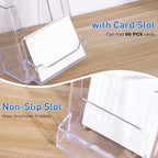 xydstay 4x9 Acrylic Brochure Holder with Business Card Holder, 4 Pack - Image 4
