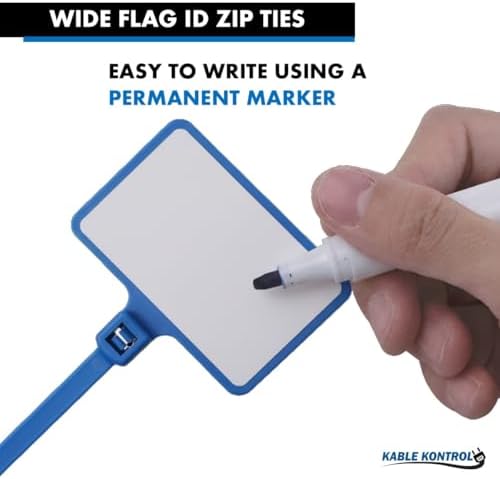 Kable Kontrol Write-On Flag Identification Zip Ties 6 Inch 5000 Pcs – Blue - Image 3