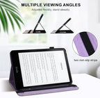 Case for Kindle Fire HD 10 & 10 Plus (13th/11th Generation, 2023/2021) 10.1", Embossed Lace PU Leather Flip Folio Tablet Case with Elastic Band & Card Slots/Holder, Multi-Angle Stand Cover, Purple - Image 3