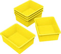 Storex Letter Size Deep Storage Tray – Organizer Bin for Classroom, Office and Home, Yellow, 5-Pack (62526U05C) by Storex