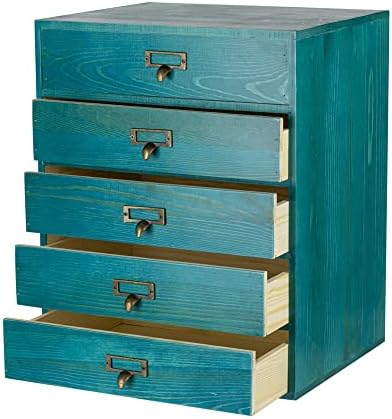 GoooodGIFT Wooden Drawers Large Wooden Box with Drawer, Blue by GoooodGift