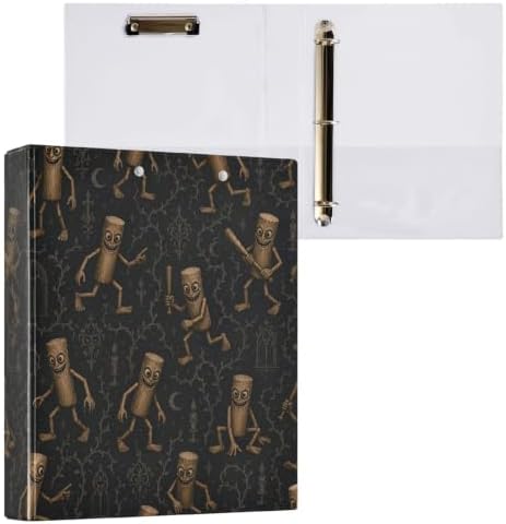 ALAZA Brainrot Tung Tung Tung Sahur (12) 3 Ring Binder 1.5 Inch Three Ring Office Binders w/clipboard & 3 Pockets, Hold 200 Sheets, 2 pcs - Image 3