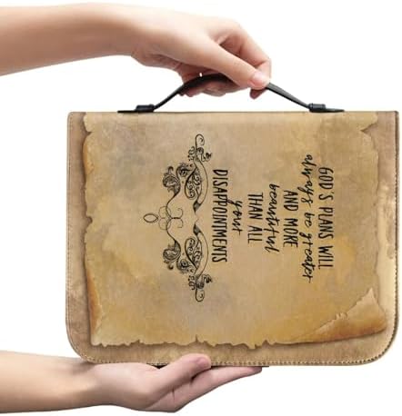 Classic Bible Cover for Women Girls Large PU Leather Bible Carrying Case Bag Scripture Book Bag Protective Stylish Church Carrying Bag, Brown - Image 2